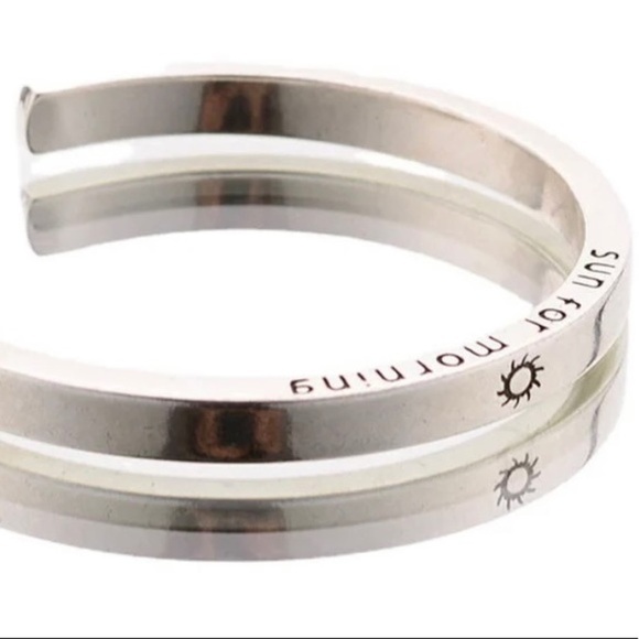 Sun and Moon Bracelet 925 Sterling Silver Cuff Bracelet Set - Picture 2 of 5